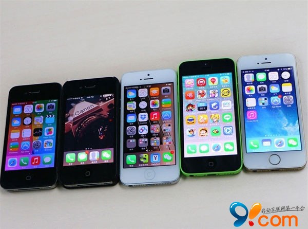 四代五款iPhone运行iOS 7.1流畅度全对比